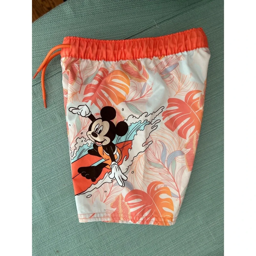 Disney Jr Mickey Mouse Swim Trunks Size 5T surfing multicolor tropical
